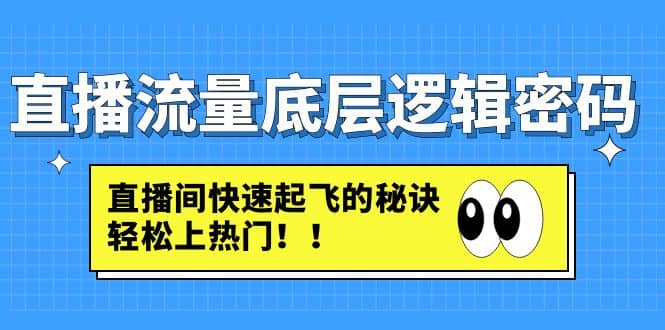 直播流量底层逻辑密码：直播间快速起飞的秘诀，轻松上热门-62网赚