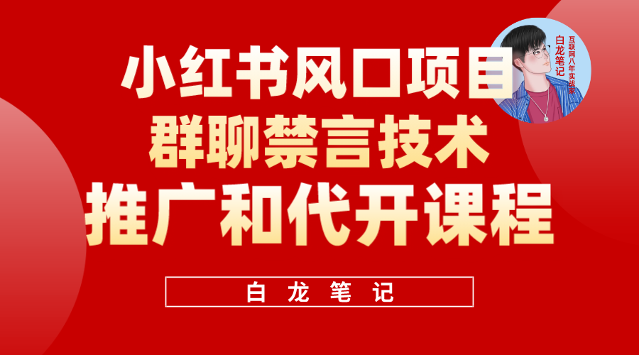 小红书风口项目日入300+，小红书群聊禁言技术代开项目，适合新手操作-62创业网