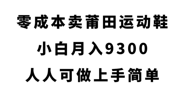 零成本卖莆田运动鞋，小白月入9300，人人可做上手简单【揭秘】-62创业网