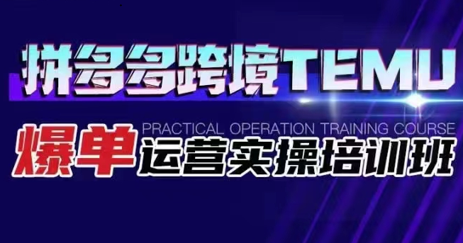 拼多多跨境TEMU爆单运营实操培训班 海外拼多多的选品、运营、爆单-62创业网