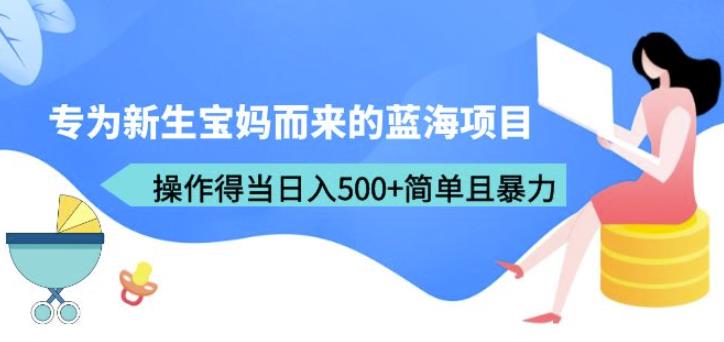 专为新生宝妈而来的蓝海项目，操作得当日入500+简单且暴力（教程+工具）【揭秘】-62创业网