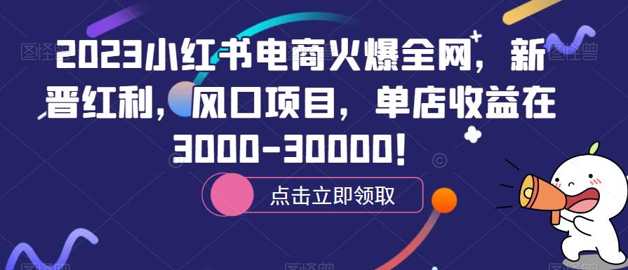 2023小红书电商火爆全网，新晋红利，风口项目，单店收益在3000-30000！-62创业网