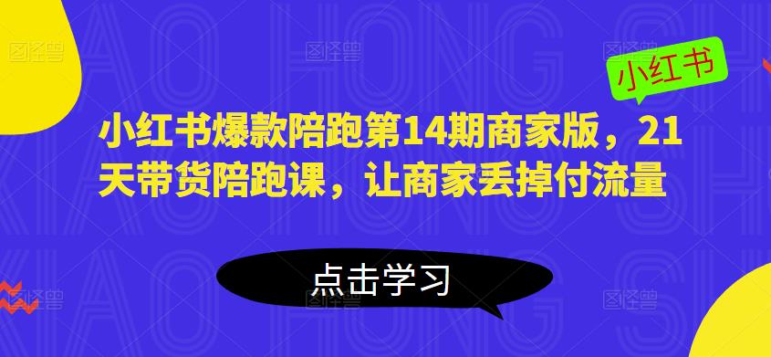 小红书爆款陪跑第14期商家版，21天带货陪跑课，让商家丢掉付流量-62创业网