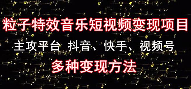 黄岛主《粒子特效音乐短视频变现项目》主攻平台抖音、快手、视频号多种变现方法-62创业网