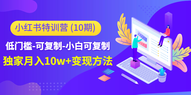 小红书特训营低门槛-可复制-小白可复制-独家月入10w+变现方法-62创业网