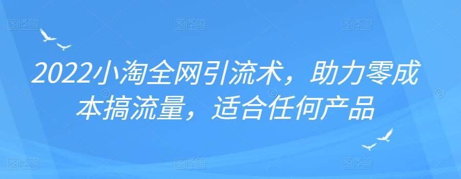 2022年小淘全网引流术，助力零成本搞流量，适合任何产品-62创业网