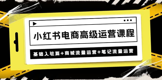 小红书电商高级运营课程：基础入驻篇+商城流量运营+笔记流量运营-62网赚