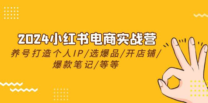 2024小红书电商实战营，养号打造IP/选爆品/开店铺/爆款笔记/等等（24节）-62创业网