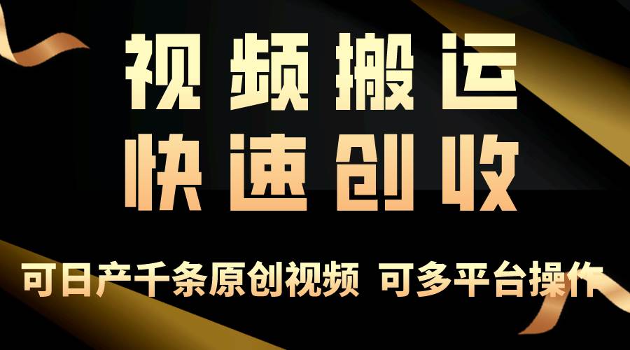 （10417期）一步一步教你赚大钱！仅视频搬运，月入3万+，轻松上手，打通思维，处处…-62创业网