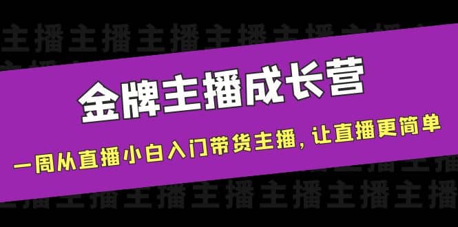 金牌主播成长营，一周从直播小白入门带货主播，让直播更简单-62网赚