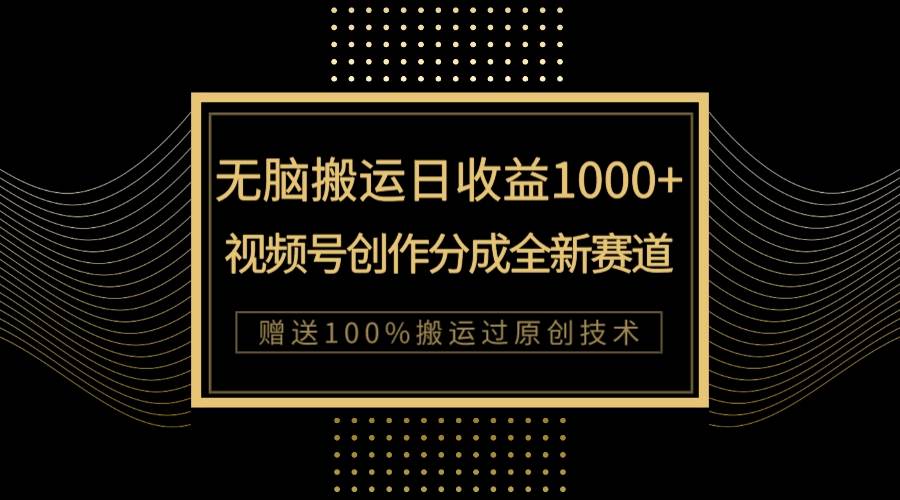 （7736期）单日收益1000+，新类目新赛道，视频号创作分成无脑搬运100%上热门-62创业网