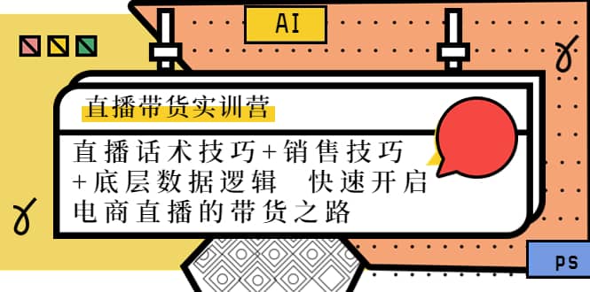 直播带货实训营：话术技巧+销售技巧+底层数据逻辑 快速开启直播带货之路-62网赚