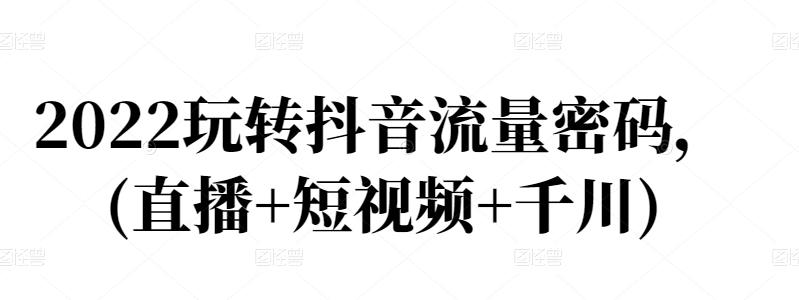 2022玩转抖音流量密码，(直播+短视频+千川)-62网赚