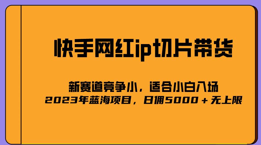 2023爆火的快手网红IP切片，号称日佣5000＋的蓝海项目，二驴的独家授权-62创业网