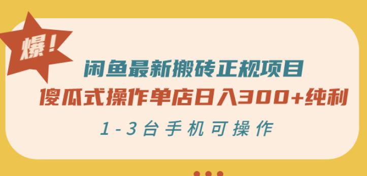 闲鱼最新搬砖正规项目：傻瓜式操作单店日入300+纯利，1-3台手机可操作-62创业网