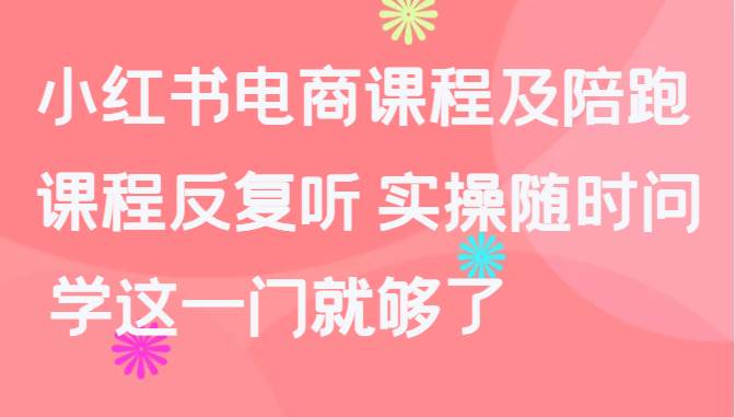 小红书电商课程及陪跑，课程反复听 实操随时问 学这一门就够了-62创业网