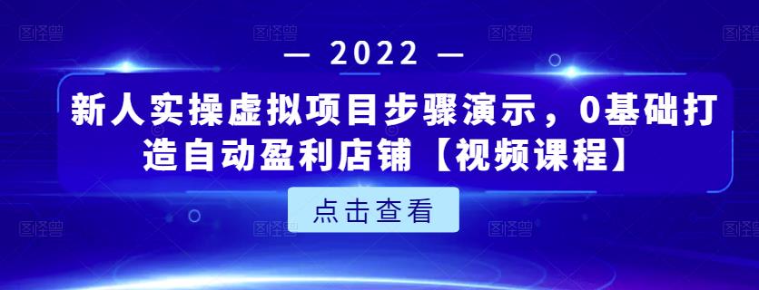 新人实操虚拟项目步骤演示，0基础打造自动盈利店铺【视频课程】-62创业网