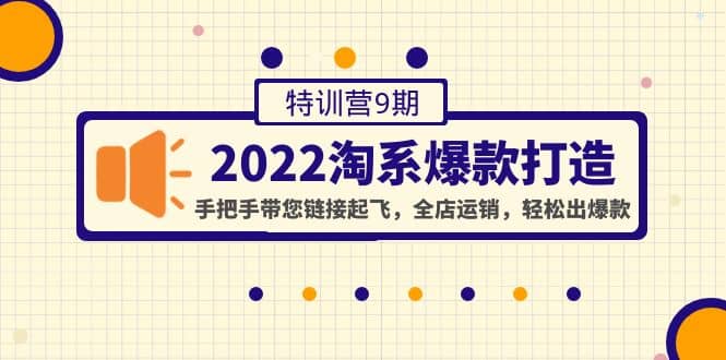 2022淘系爆款打造特训营9期：手把手带您链接起飞，全店运销，轻松出爆款-62网赚