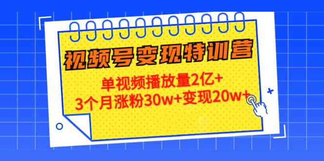 20天视频号变现特训营：单视频播放量2亿+-62网赚