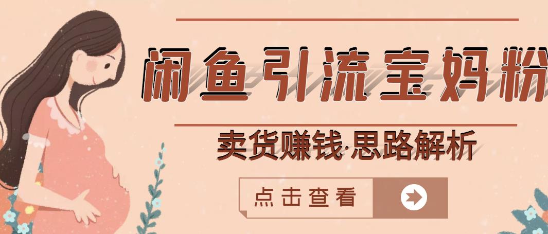 闲鱼引流宝妈粉+卖货赚钱一个月收益30000+（实操视频教程）-62创业网