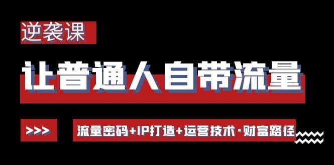 让普通人自带流量的逆袭课：流量密码+IP打造+运营技术·财富路径-62网赚