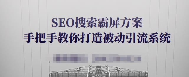 SEO搜索霸屏方案，手把手教你打造被动引流系统【视频课程】-62创业网