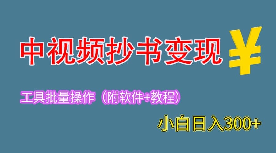 2023中视频抄书变现（附工具+教程），一天300+，特别适合新手操作的副业-62创业网