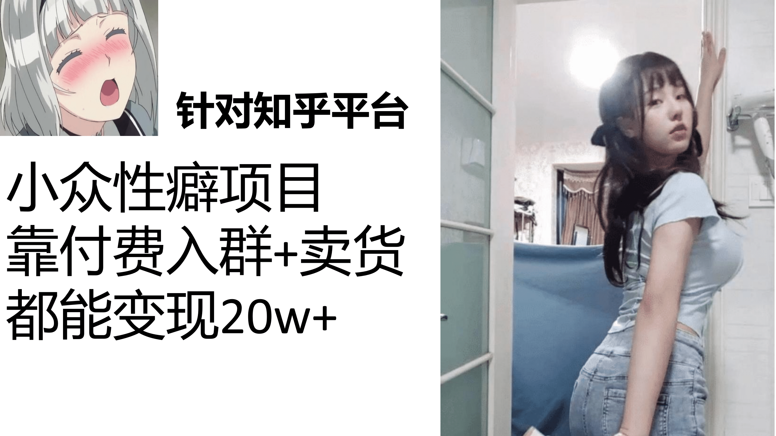 知乎小众性癖项目，Lsp的钱才是最好赚的，付费建群+卖货变现20w-62网赚