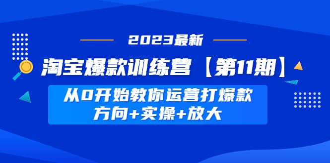 淘宝爆款训练营【第11期】 从0开始教你运营打爆款，方向+实操+放大-62网赚