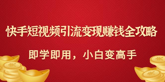 快手短视频引流变现赚钱全攻略：即学即用，小白变高手（价值980元）-62创业网