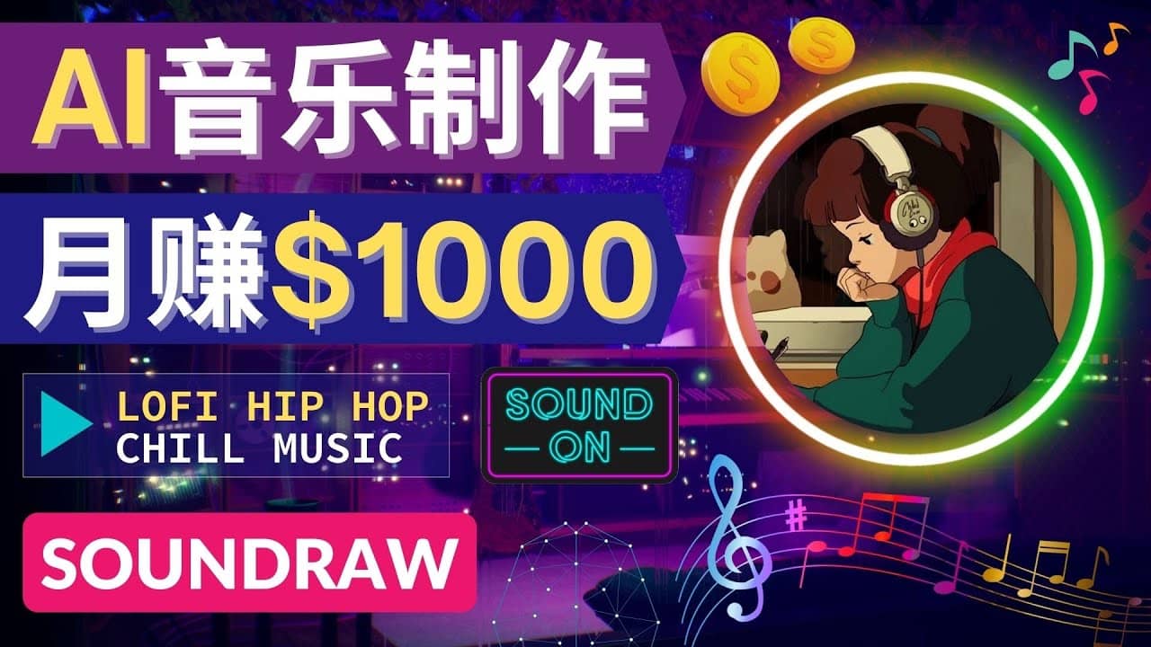 无需任何音乐基础： 使用AI软件制作Lofi Hip Hop Chill Music 月赚1000美元-62网赚