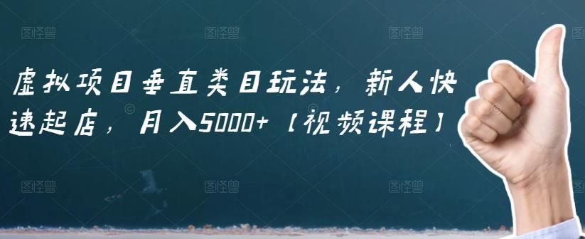 虚拟项目垂直类目玩法，新人快速起店，月入5000+【视频课程】-62创业网