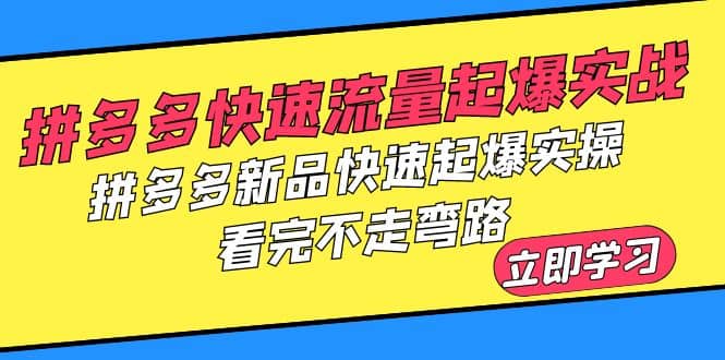 拼多多-快速流量起爆实战，拼多多新品快速起爆实操，看完不走弯路-62创业网