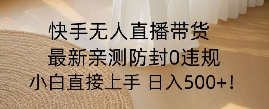 快手无人直播带货从0-1落地教学，最新防封0粉开播，小白可上手日入500+【揭秘】-62创业网