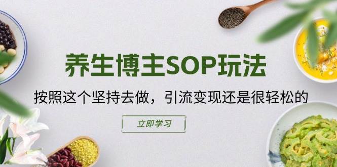 养生博主SOP玩法，按照这个坚持去做，引流变现还是很轻松的-62创业网