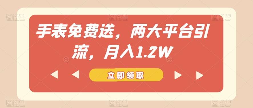 手表免费送，两大平台引流，月入1.2W【揭秘】-62创业网