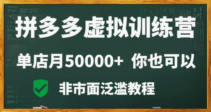 拼多多虚拟电商训练营月入30000+你也行，暴利稳定长久，副业首选-62创业网