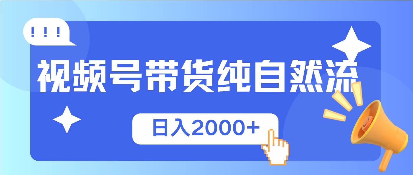 （13998期）视频号带货，纯自然流，起号简单，爆率高轻松日入2000+-62创业网