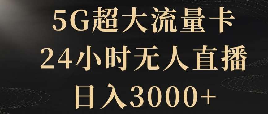 5G超大流量卡，24小时无人直播，日入3000+【揭秘】-62创业网