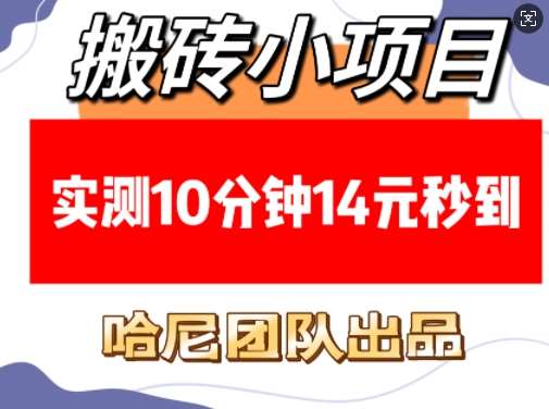 搬砖小项目，实测10分钟14元秒到，每天稳定几张(赠送必看稳定)-62创业网