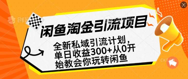 闲鱼淘金私域引流计划，从0开始玩转闲鱼，副业也可以挣到全职的工资-62创业网