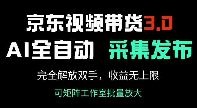 京东视频带货3.0，Ai全自动采集+自动发布，完全解放双手，收入无上限-讯领网创